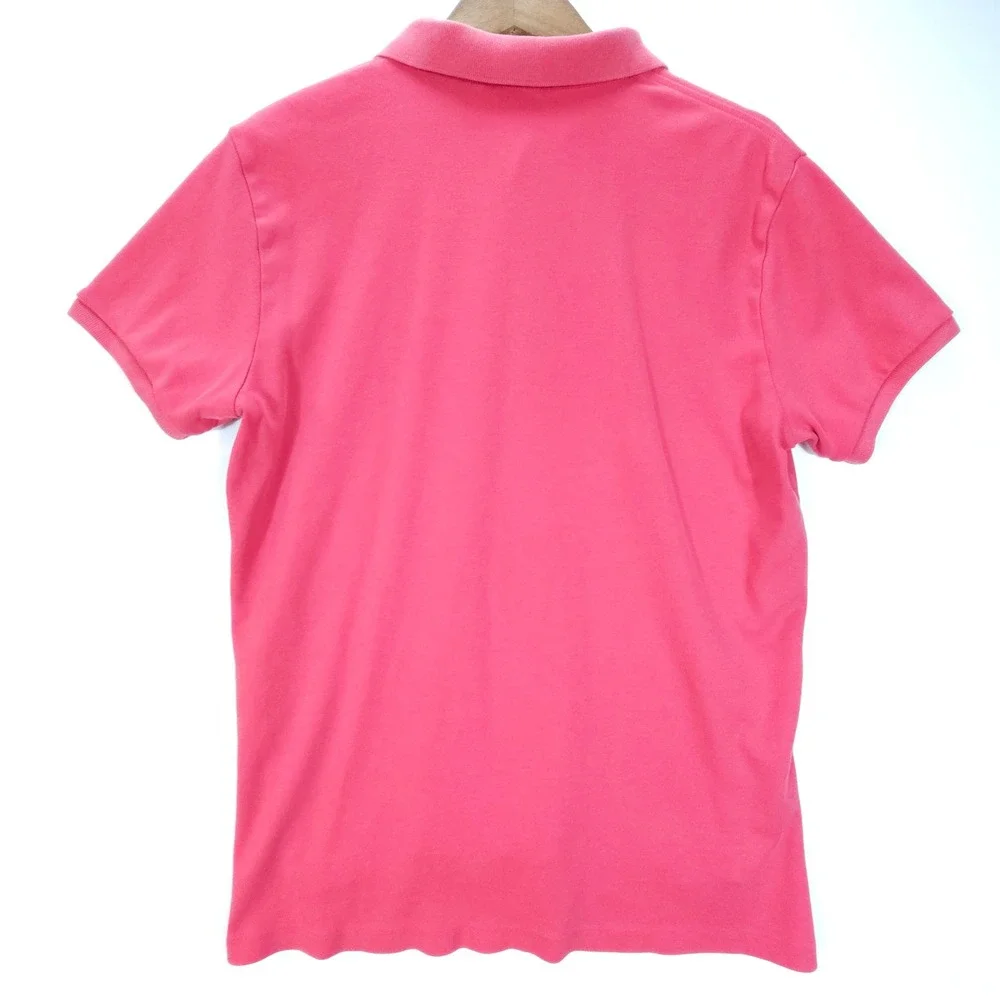 Y2K Polo Ralph Lauren Mens L Pink Short Sleeve Custom Fit Pony Logo Shirt